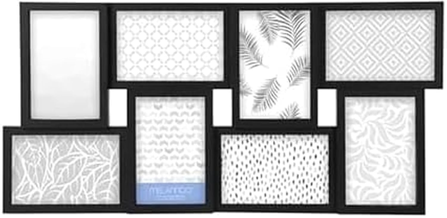 Yulinne 18x23 Black Collage Picture Frame, Holds 12 4x6/6x4 Photos, Horizontal or Vertical Wall Hanging