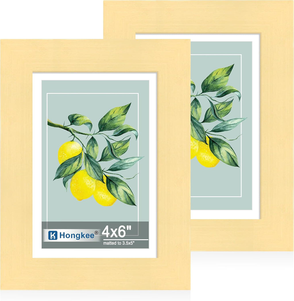 Yulinne 8x10 Picture Frame Set of 2, Distressed White Wood, Real Glass, Fits 5x7 with Mat, Wall or Tabletop