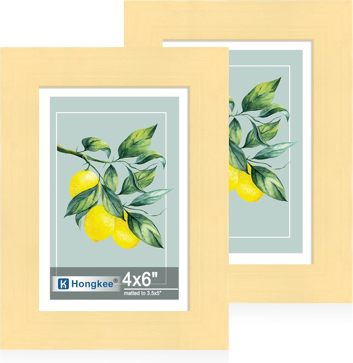 Yulinne 8x10 Picture Frame Set of 2, Distressed White Wood, Real Glass, Fits 5x7 with Mat, Wall or Tabletop