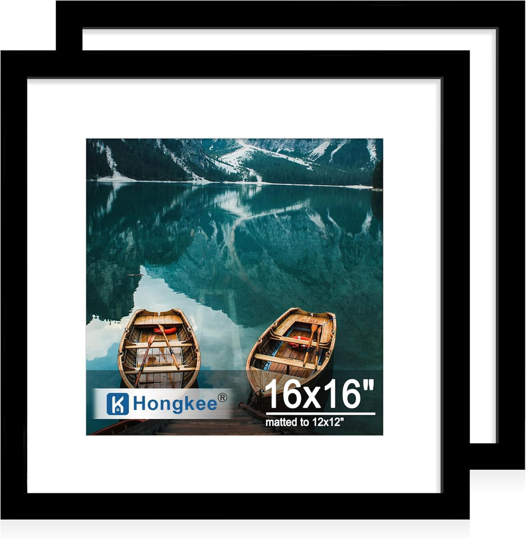Yulinne 8x10 Picture Frame Set of 2, Distressed White Wood, Real Glass, Fits 5x7 with Mat, Wall or Tabletop