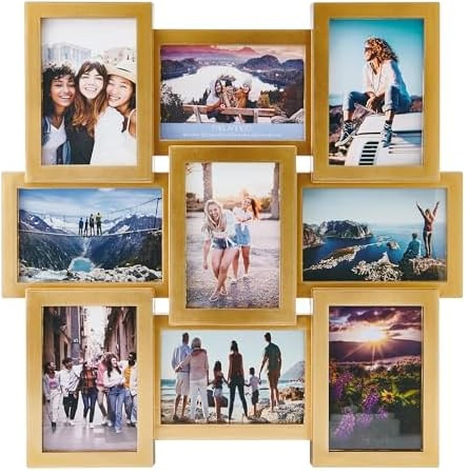 Yulinne 18x23 Black Collage Picture Frame, Holds 12 4x6/6x4 Photos, Horizontal or Vertical Wall Hanging