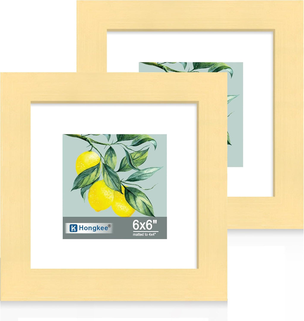 Yulinne 8x10 Picture Frame Set of 2, Distressed White Wood, Real Glass, Fits 5x7 with Mat, Wall or Tabletop
