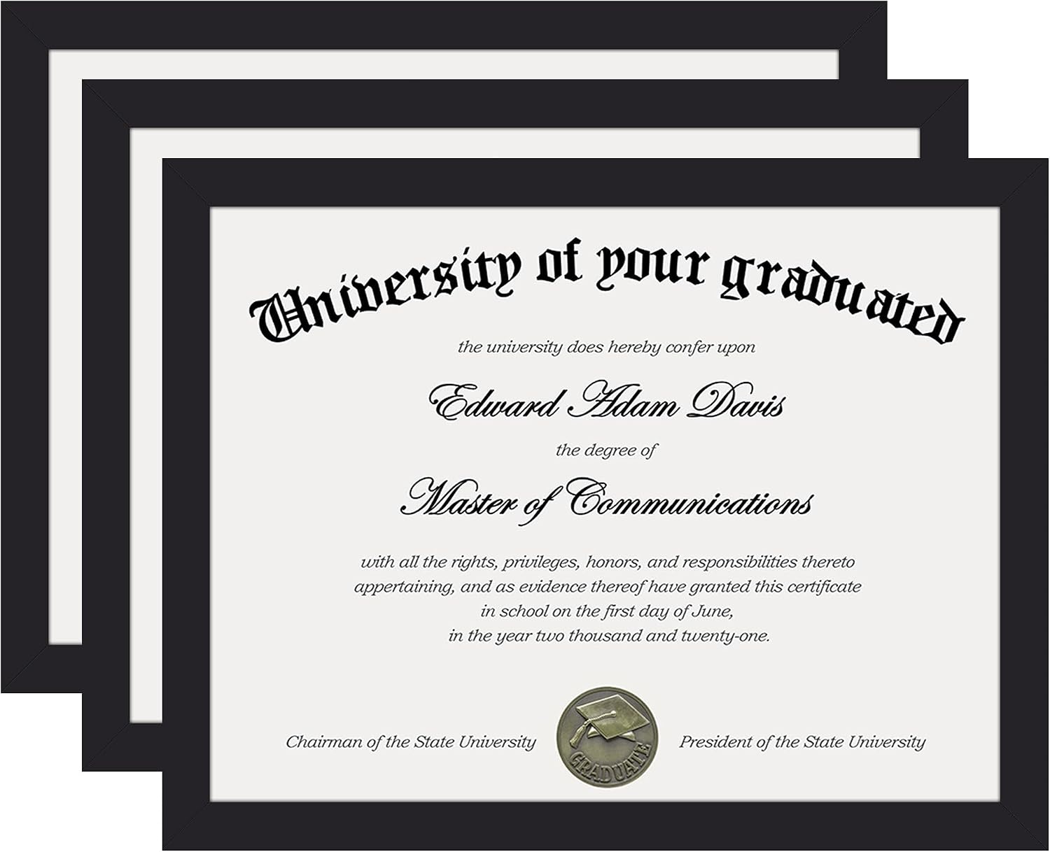 Yulinne upsimples 8.5x11 Black Certificate Frame, Plexiglass Panel, Diploma Document Frame, Wall or Tabletop Display