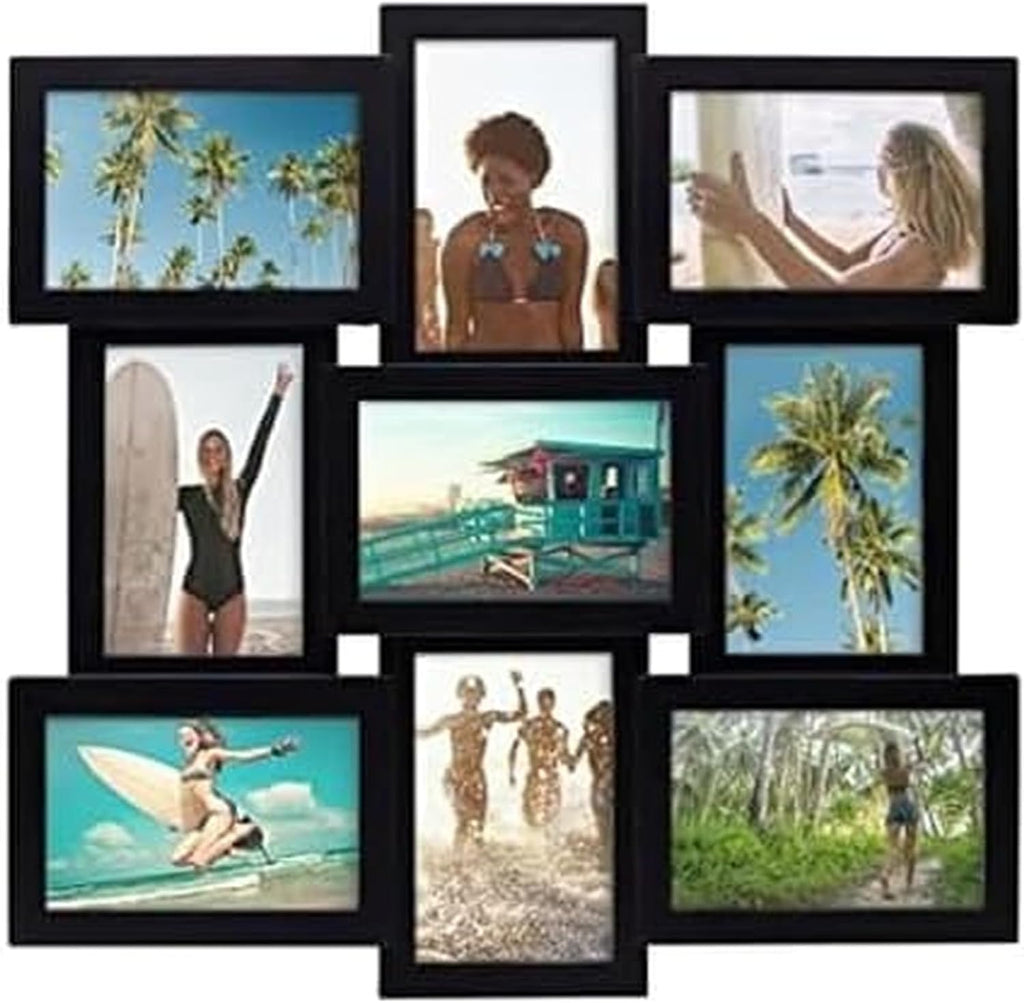 Yulinne 18x23 Black Collage Picture Frame, Holds 12 4x6/6x4 Photos, Horizontal or Vertical Wall Hanging