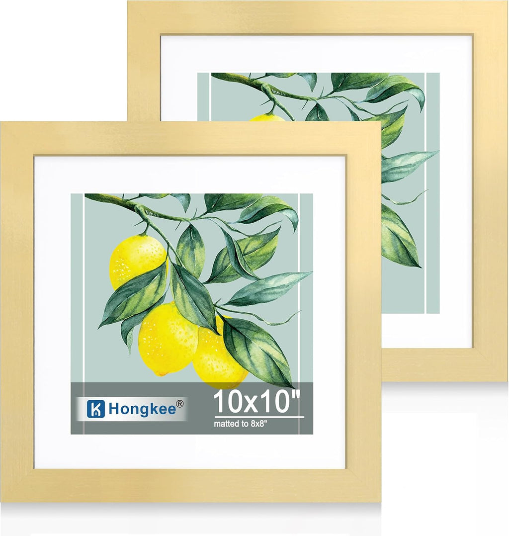 Yulinne 8x10 Picture Frame Set of 2, Distressed White Wood, Real Glass, Fits 5x7 with Mat, Wall or Tabletop