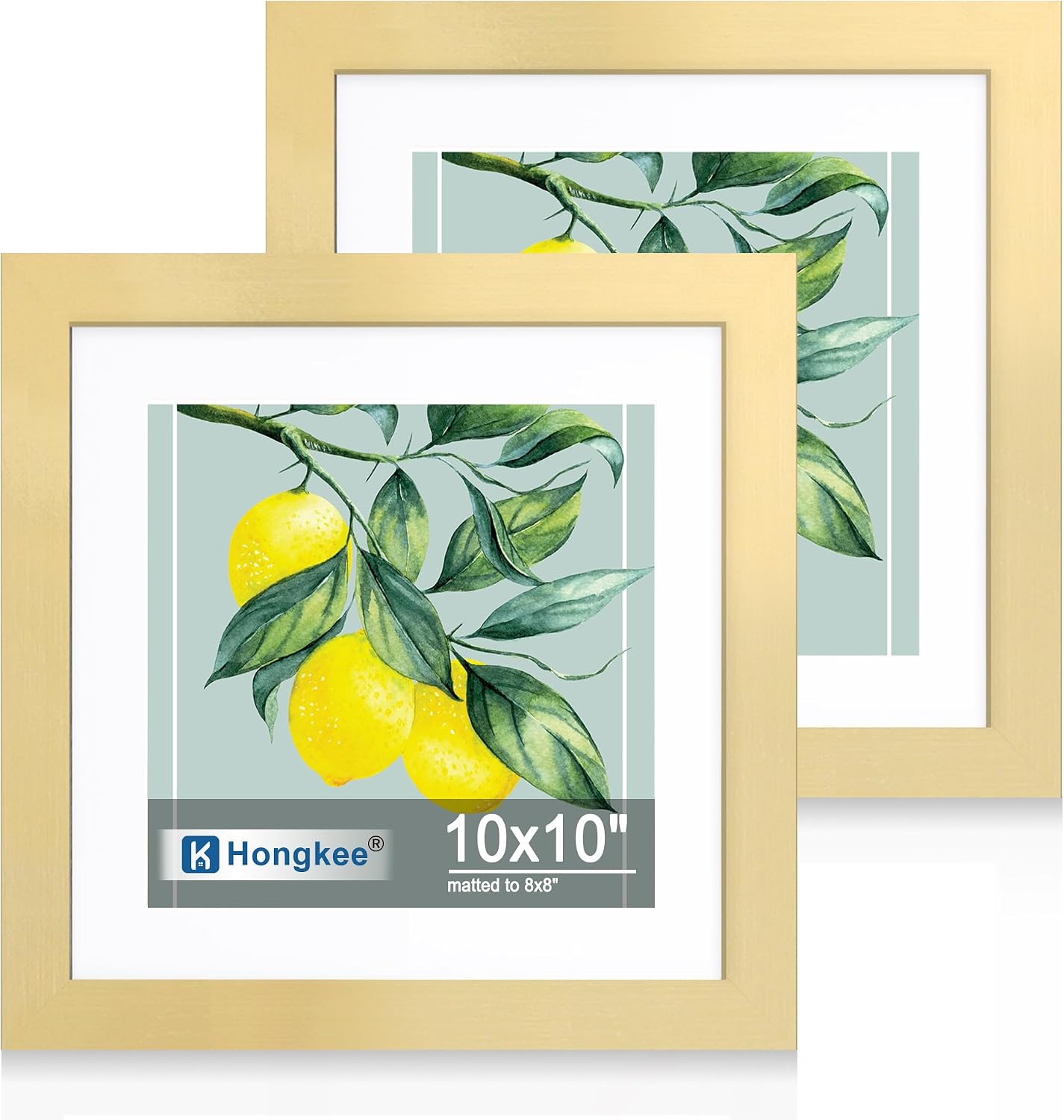 Yulinne 8x10 Picture Frame Set of 2, Distressed White Wood, Real Glass, Fits 5x7 with Mat, Wall or Tabletop