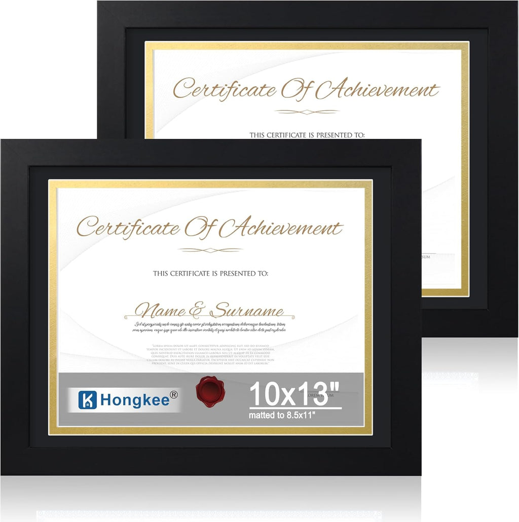 Yulinne 8x10 Picture Frame Set of 2, Distressed White Wood, Real Glass, Fits 5x7 with Mat, Wall or Tabletop