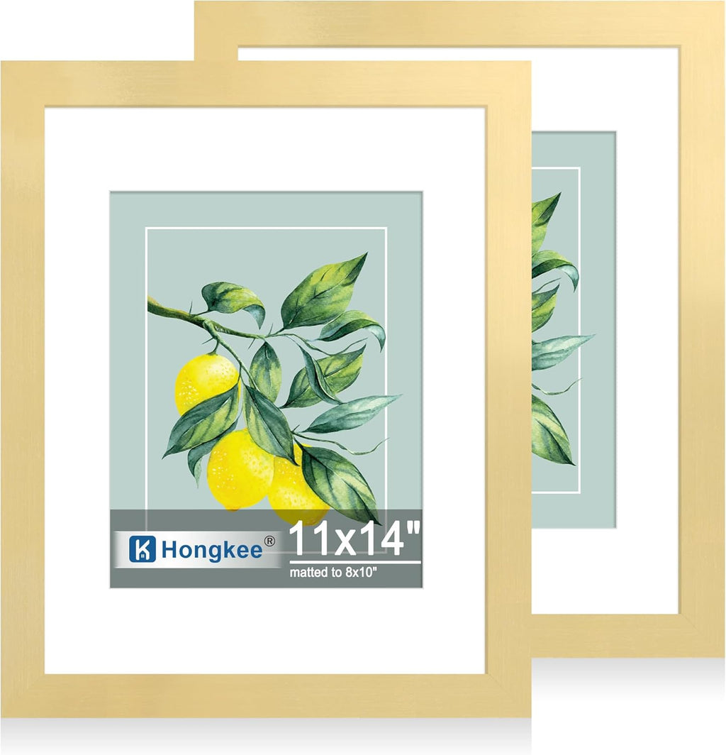 Yulinne 8x10 Picture Frame Set of 2, Distressed White Wood, Real Glass, Fits 5x7 with Mat, Wall or Tabletop