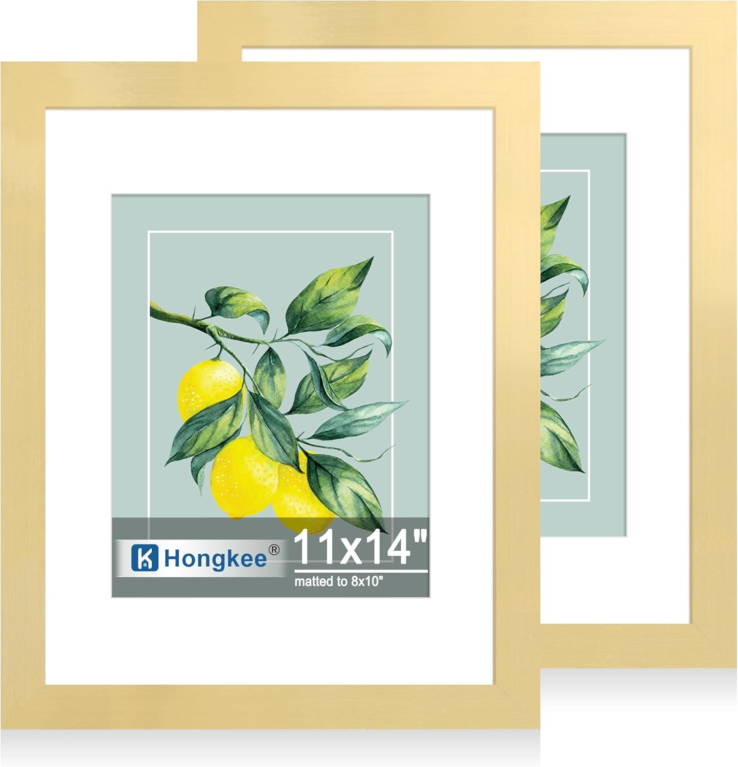 Yulinne 8x10 Picture Frame Set of 2, Distressed White Wood, Real Glass, Fits 5x7 with Mat, Wall or Tabletop