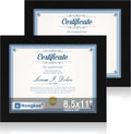 Yulinne 8x10 Picture Frame Set of 2, Distressed White Wood, Real Glass, Fits 5x7 with Mat, Wall or Tabletop
