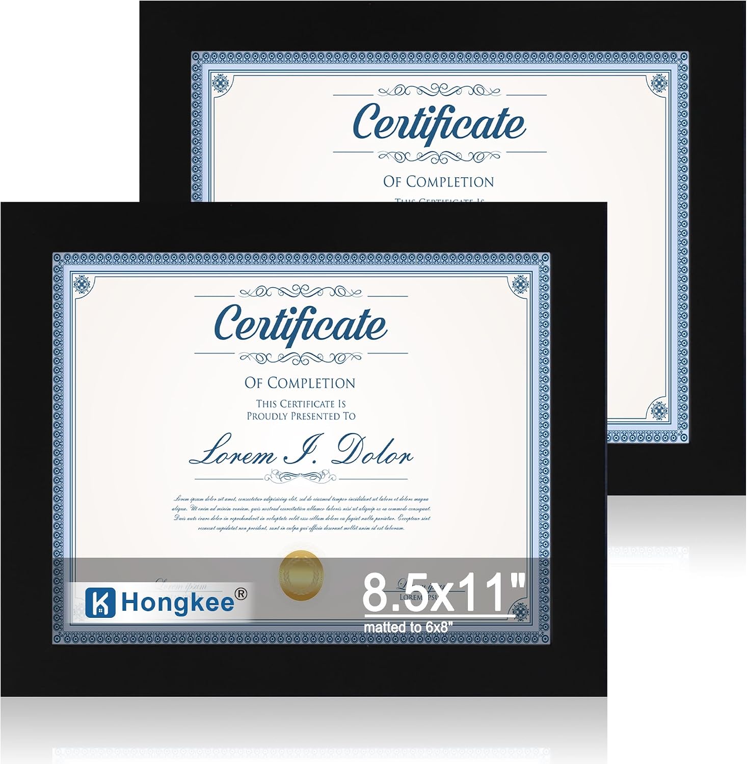 Yulinne 8x10 Picture Frame Set of 2, Distressed White Wood, Real Glass, Fits 5x7 with Mat, Wall or Tabletop
