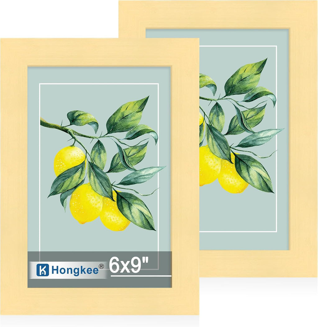 Yulinne 8x10 Picture Frame Set of 2, Distressed White Wood, Real Glass, Fits 5x7 with Mat, Wall or Tabletop