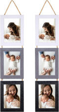 Yulinne 5x7 White Collage Picture Frame Set of 2, 6-Opening Vertical, Wall Hanging