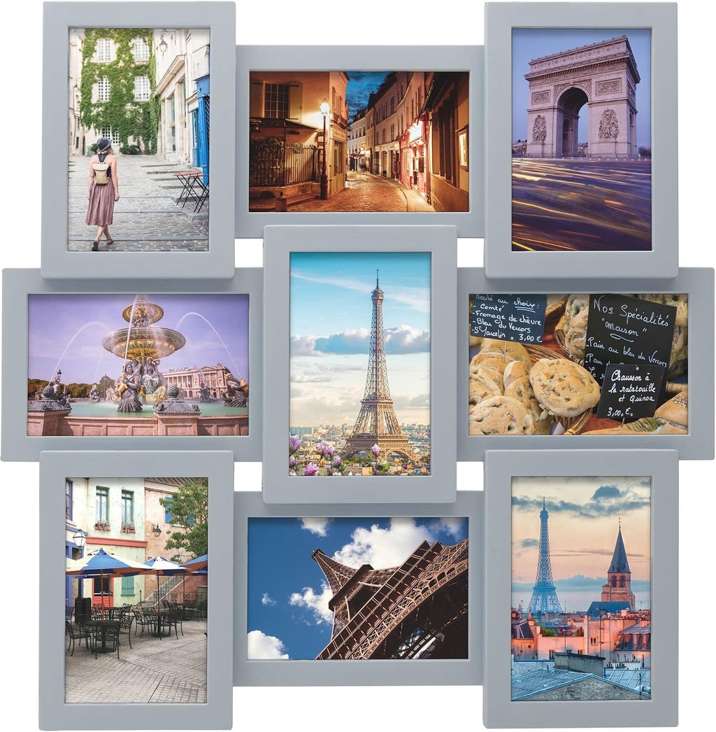 Yulinne 18x23 Black Collage Picture Frame, Holds 12 4x6/6x4 Photos, Horizontal or Vertical Wall Hanging