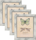 Yulinne 8x10 Picture Frame Set of 4, Rustic Retro Style, HD Plastic Cover, Wall or Tabletop Display