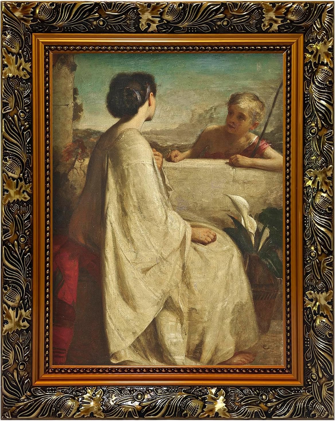Yulinne 12x16 Baroque Ornate Gold Canvas Frame, Solid Wood, No Glass or Backing, for Portrait Landscape Artwork