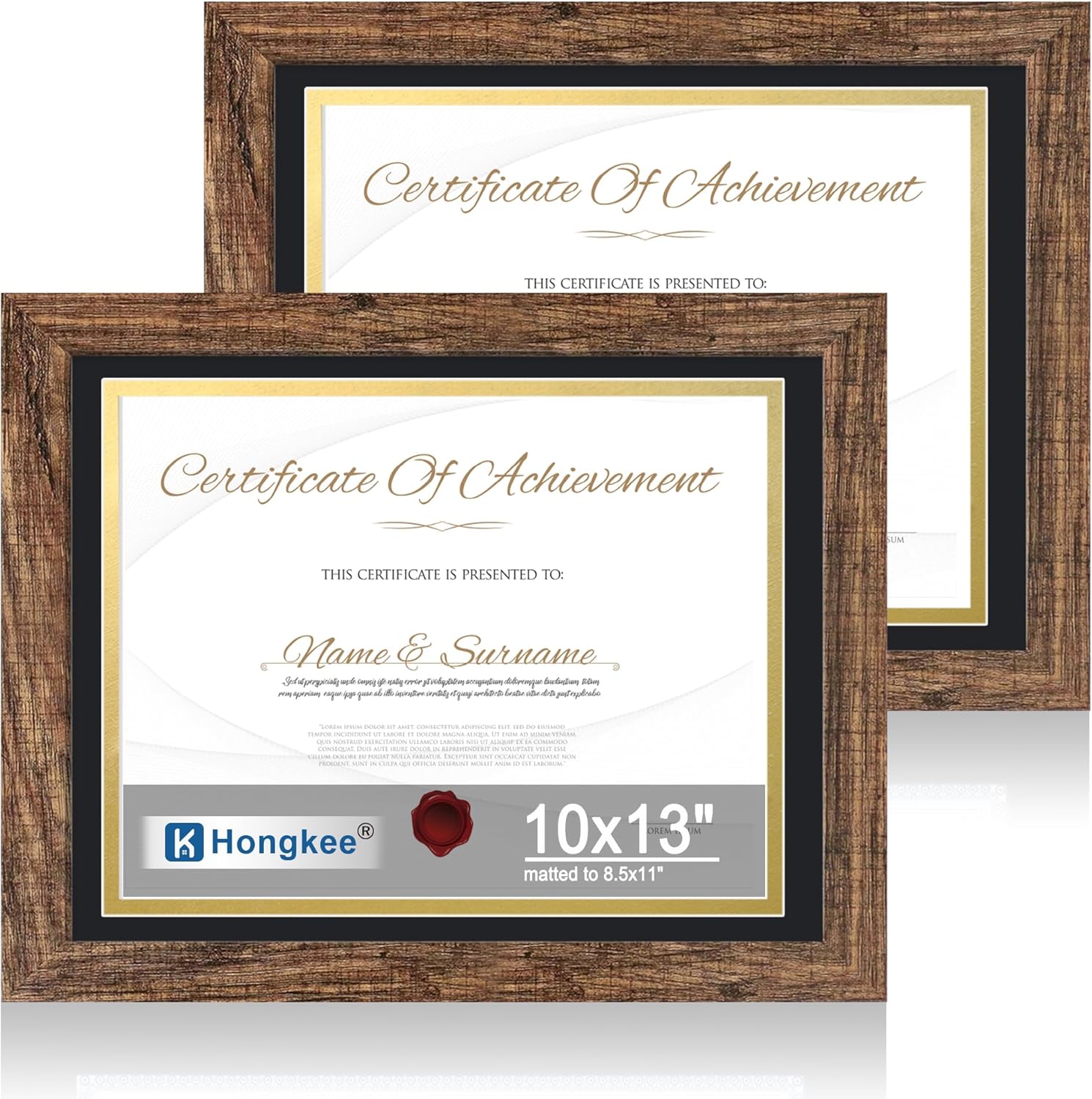 Yulinne 8x10 Picture Frame Set of 2, Distressed White Wood, Real Glass, Fits 5x7 with Mat, Wall or Tabletop