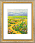 Yulinne Golden State Art 11x14 Green Gold Ornate Frame, Fits 8x10 with White Mat, Real Glass, Wall Mount