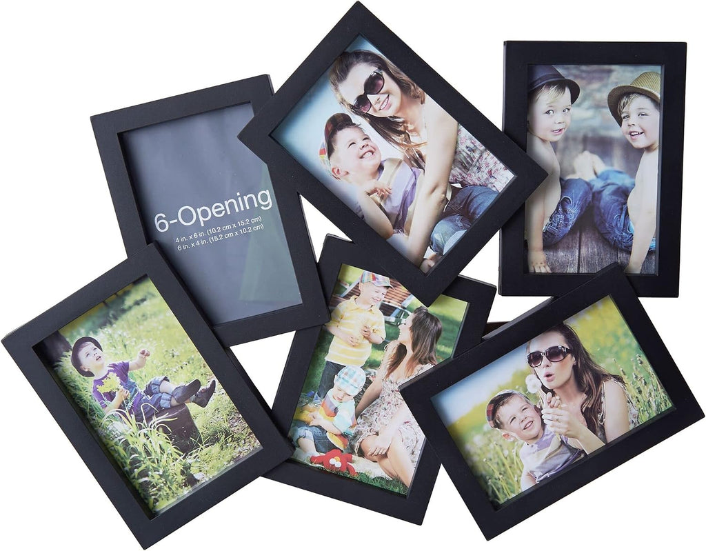 Yulinne 18x23 Black Collage Picture Frame, Holds 12 4x6/6x4 Photos, Horizontal or Vertical Wall Hanging