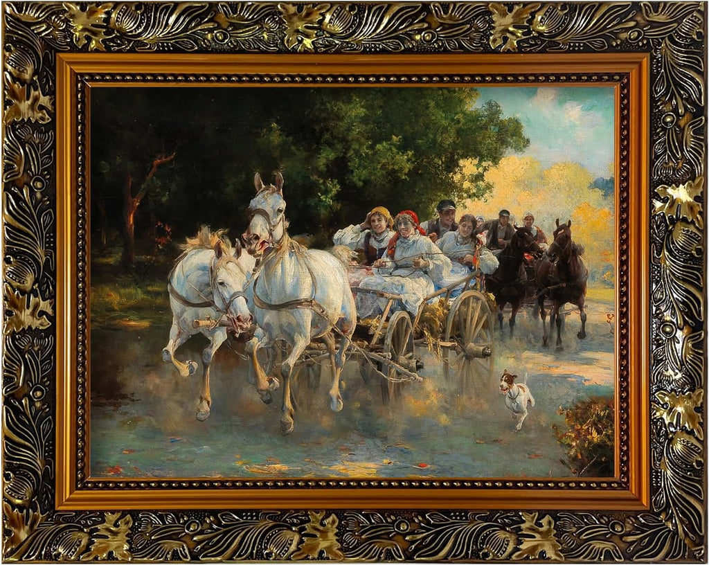 Yulinne 12x16 Baroque Ornate Gold Canvas Frame, Solid Wood, No Glass or Backing, for Portrait Landscape Artwork