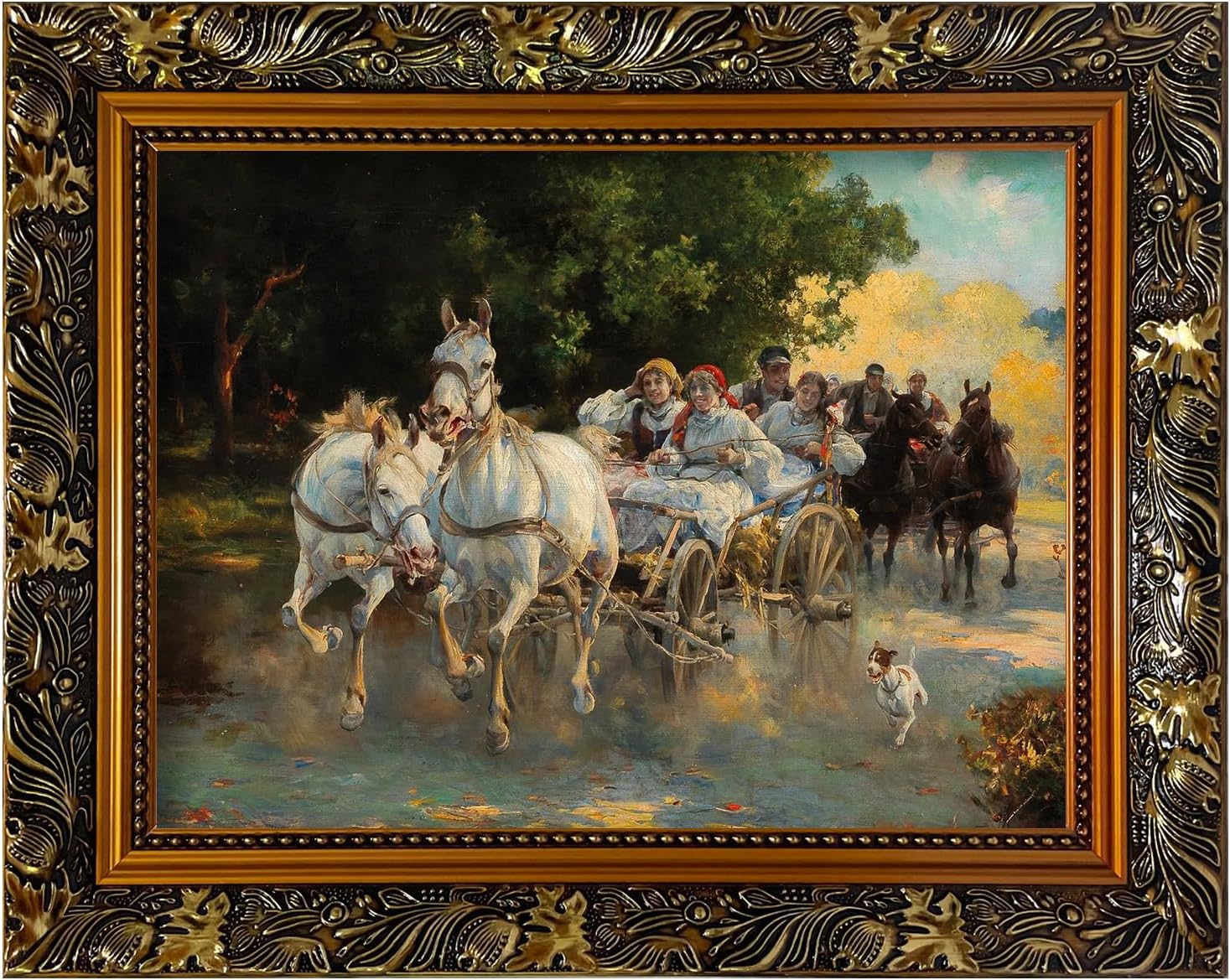Yulinne 12x16 Baroque Ornate Gold Canvas Frame, Solid Wood, No Glass or Backing, for Portrait Landscape Artwork